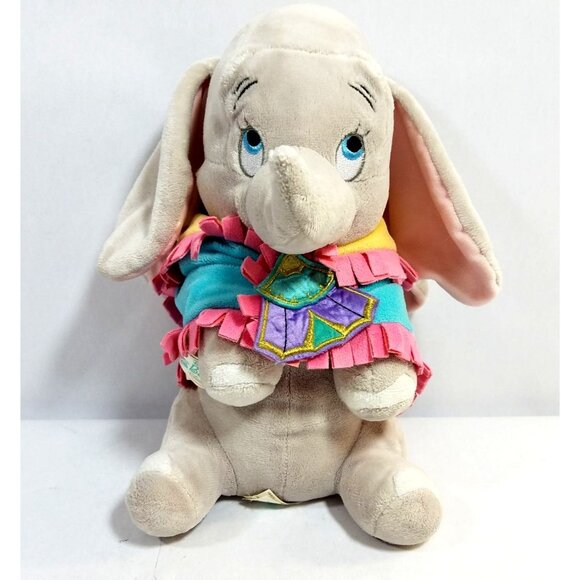 Disney Swaddle Baby Dumbo lot of 2 fringe blanket Lovey Babies Plush 10” Elephan - Picture 2 of 16